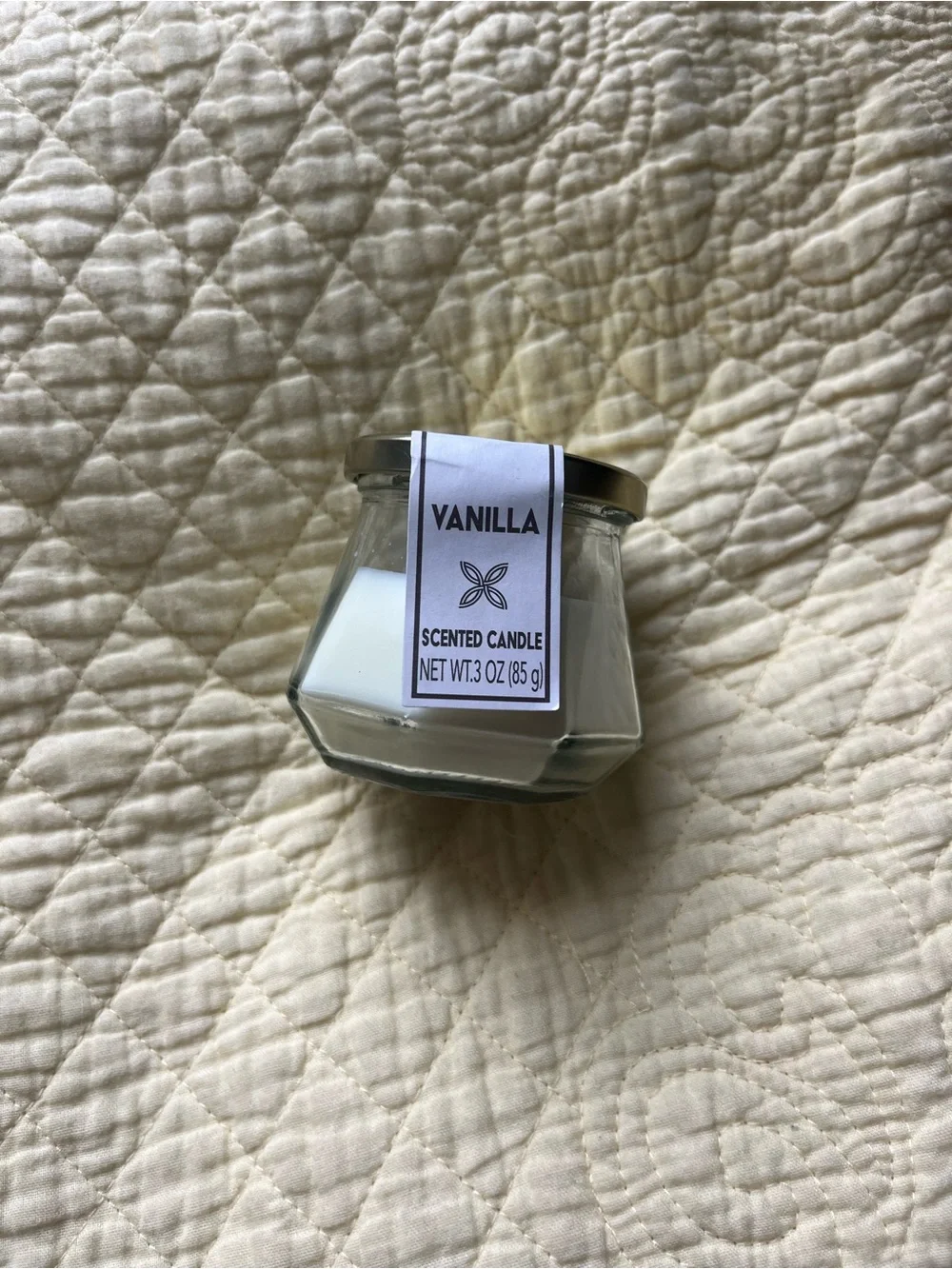 Vanilla Scented Candle - White Jar